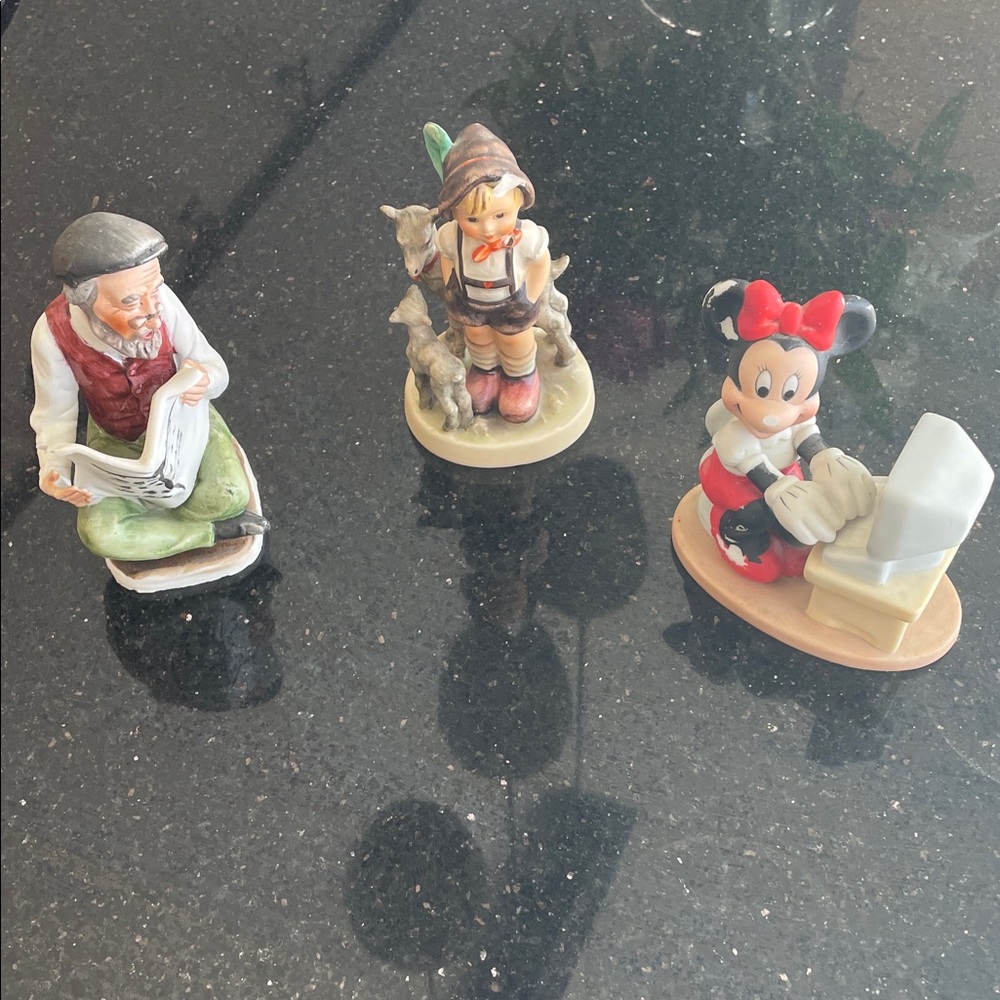 Set of Three Imperfect Decorative Figurines (one Hummel)